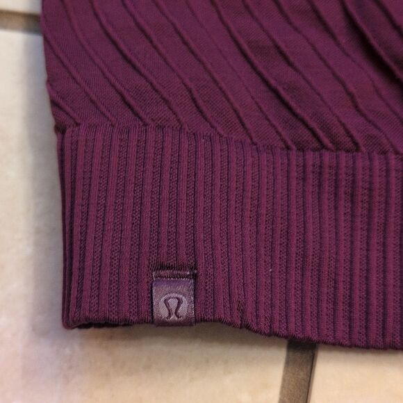 Lululemon Rest Less Pullover Ribbed Magenta Reddish Purple Size 4 - Picture 4 of 9